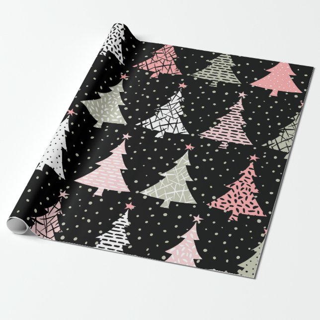 Modern Christmas Wrapping Paper (Unrolled)