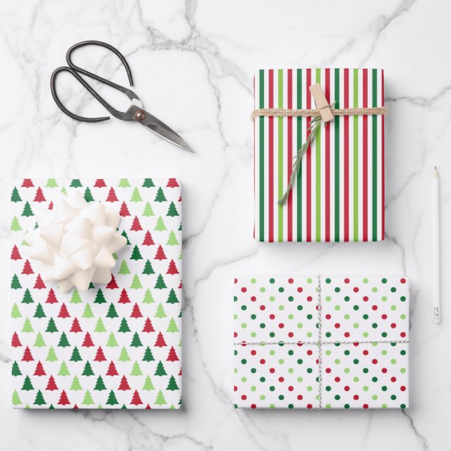 Modern Christmas Wrapping Paper Sheets (Front)