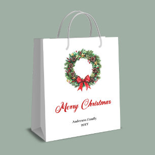 Modern Christmas wreath bag elegant gold accents