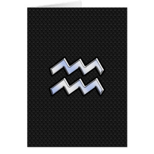 Modern Chrome Like Aquarius Zodiac Sign on Snake Cards