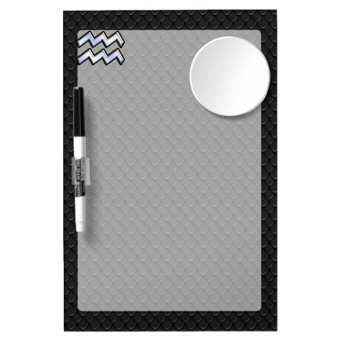 Modern Chrome Like Aquarius Zodiac Sign on Snake Dry Erase Board With Mirror