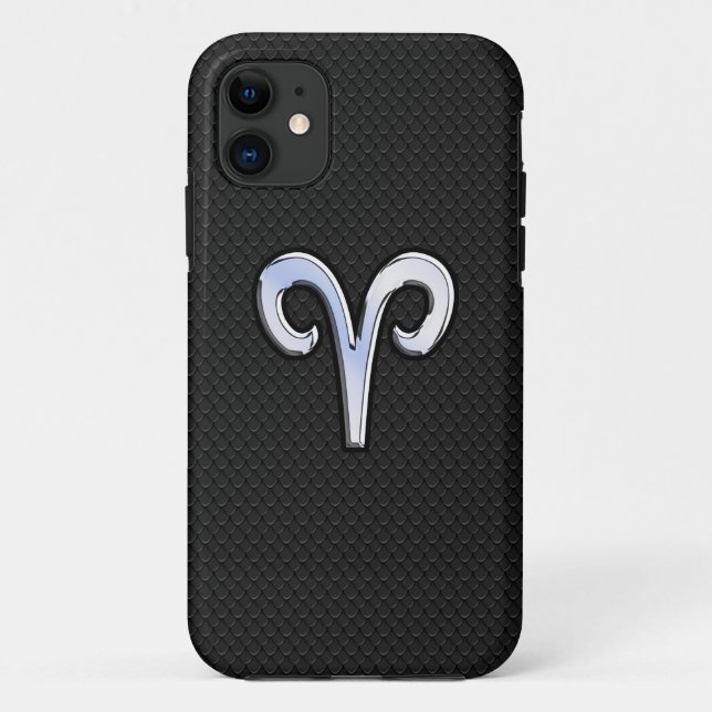 Modern Chrome Like Aries Zodiac Sign Case-Mate iPhone Case (Back)