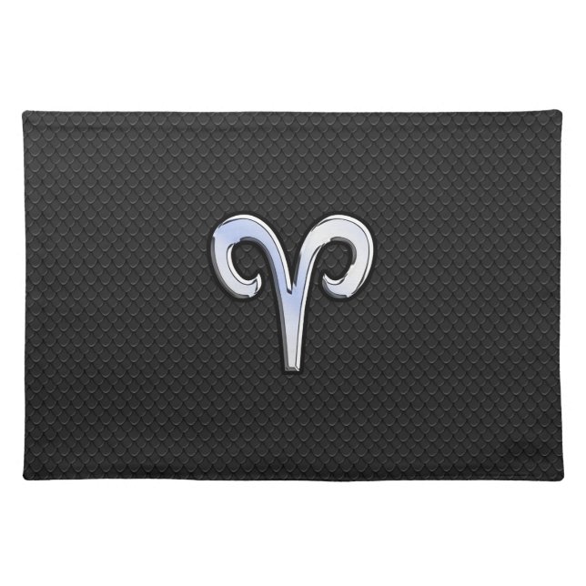 Modern Chrome Like Aries Zodiac Sign Placemat (Front)