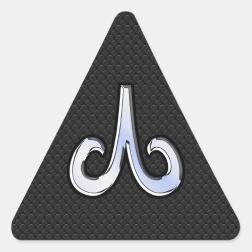 Modern Chrome Like Aries Zodiac Sign Triangle Sticker