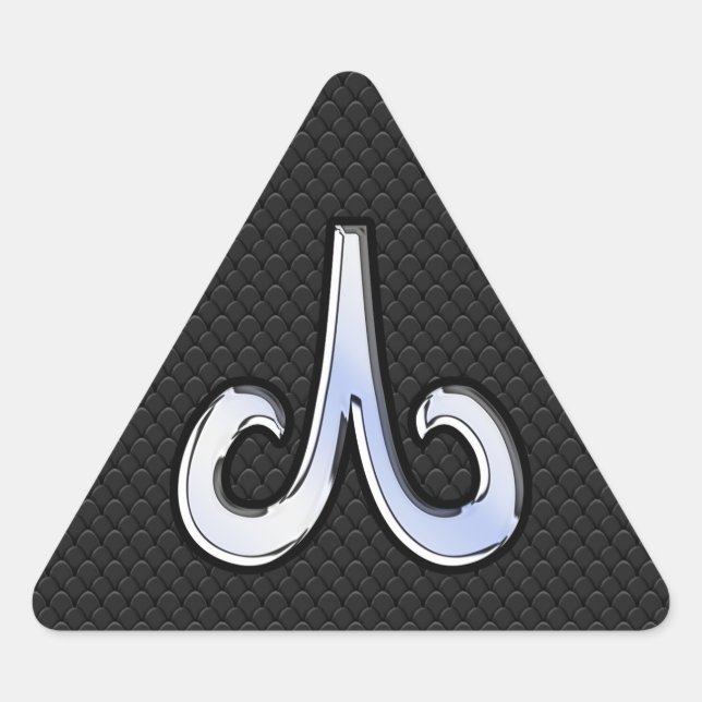 Modern Chrome Like Aries Zodiac Sign Triangle Sticker (Front)