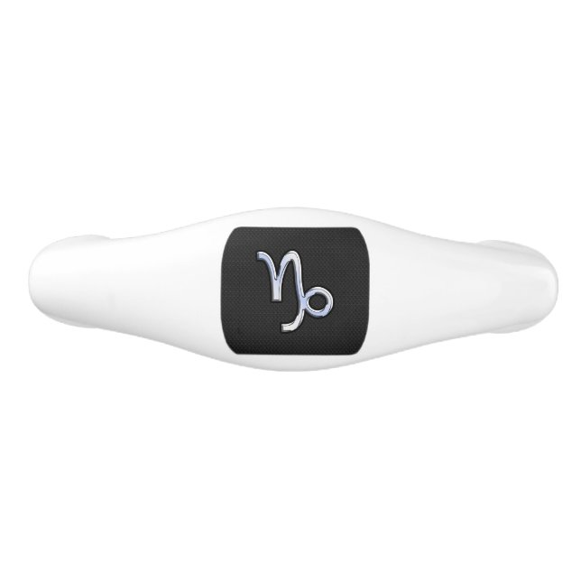 Modern Chrome like Capricorn Sign on Snake style Ceramic Drawer Pull (Front)