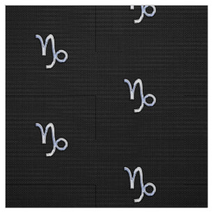 Modern Chrome like Capricorn Sign on Snake style Fabric