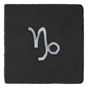 Modern Chrome like Capricorn Sign on Snake style Trivet