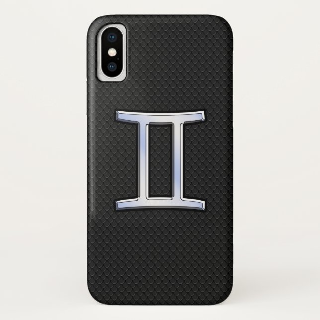 Modern Chrome Like Gemini Zodiac Sign Case-Mate iPhone Case (Back)