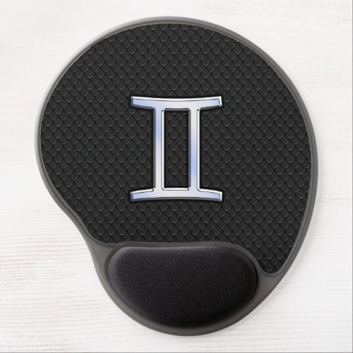 Modern Chrome Like Gemini Zodiac Sign Gel Mouse Pad