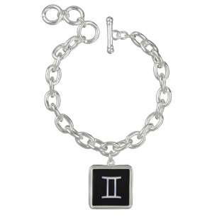 Modern Chrome Like Gemini Zodiac Symbol Bracelet