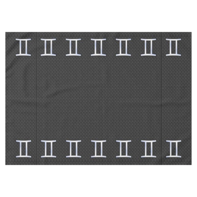 Modern Chrome Like Gemini Zodiac Symbol Tablecloth (Front (Horizontal))