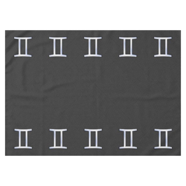 Modern Chrome Like Gemini Zodiac Symbol Tablecloth (Front (Horizontal))