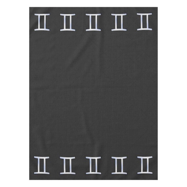 Modern Chrome Like Gemini Zodiac Symbol Tablecloth (Front)