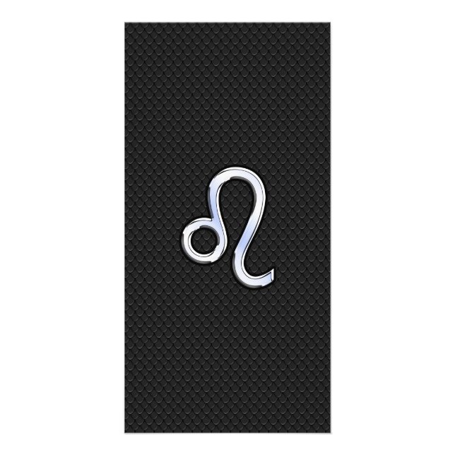 Modern Chrome Like Leo Sign on snake skin Card (Front)