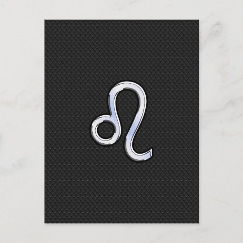 Modern Chrome Like Leo Sign on snake skin Postcard