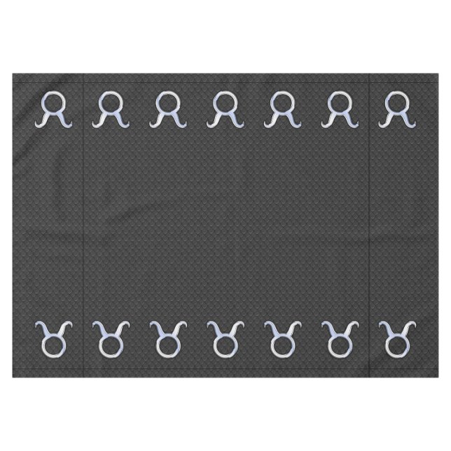 Modern Chrome Like Taurus Zodiac Sign Tablecloth (Front (Horizontal))