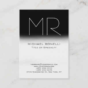 Modern Chubby Black White Gray Business Card