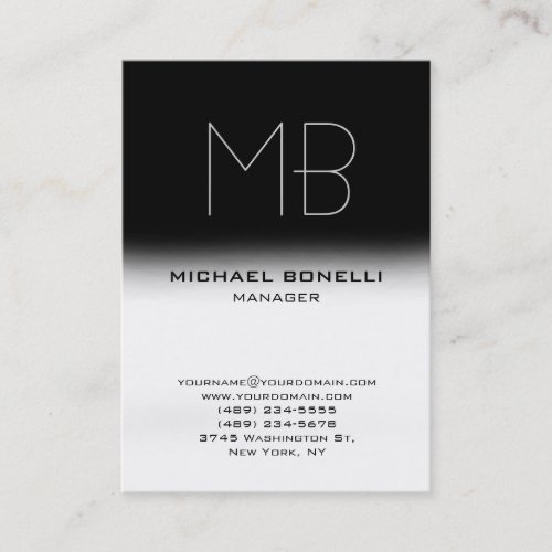 Modern chubby black white stylish business card