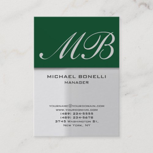 Modern chubby grey green trendy business card