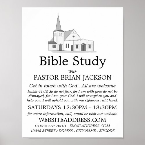 Modern Church Christian Bible Class Advert Poster