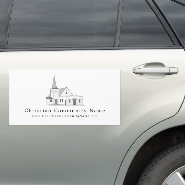 Modern Church, Christianity, Religious Car Magnet (In Situ)