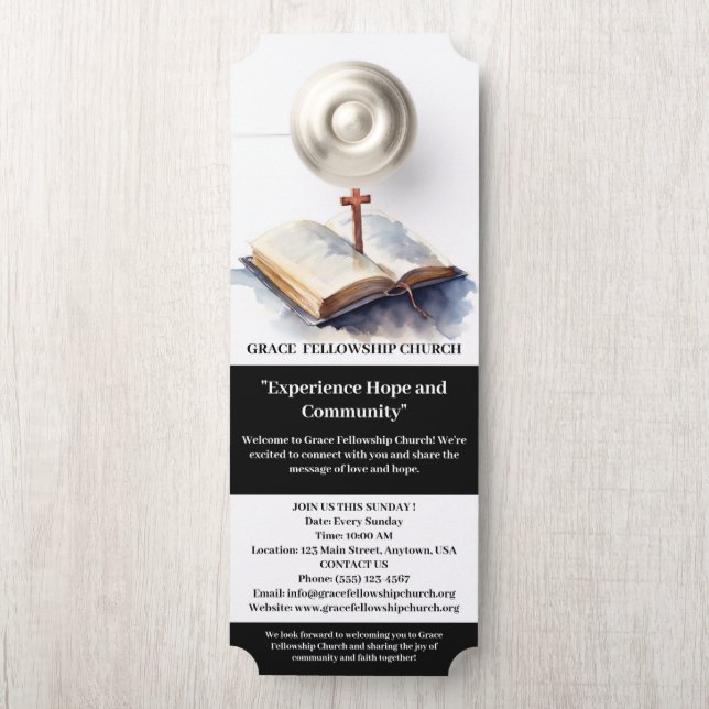 Modern Church Door Hanger (On Knob)