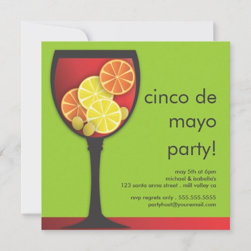 Modern Cinco de Mayo Sangria Party Invitation