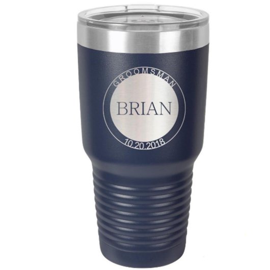 Modern Circle Badge Engraved 30 oz. Steel Tumbler (Front)