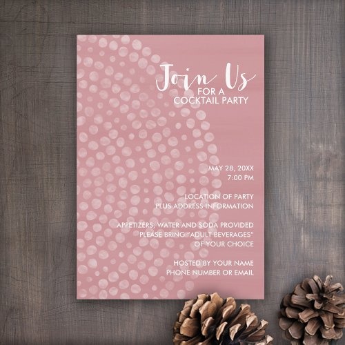 Modern Circle Dot Pattern _ Mauve Cocktail Party Invitation