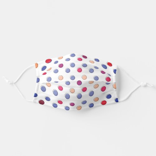 Modern Circle Dots on White Adult Cloth Face Mask