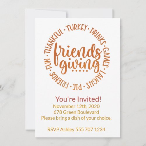 Modern Circle Friendsgiving Invitation