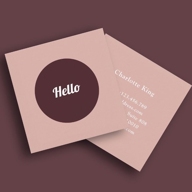 Modern Circle Hello Square Business Card (Creator Uploaded)