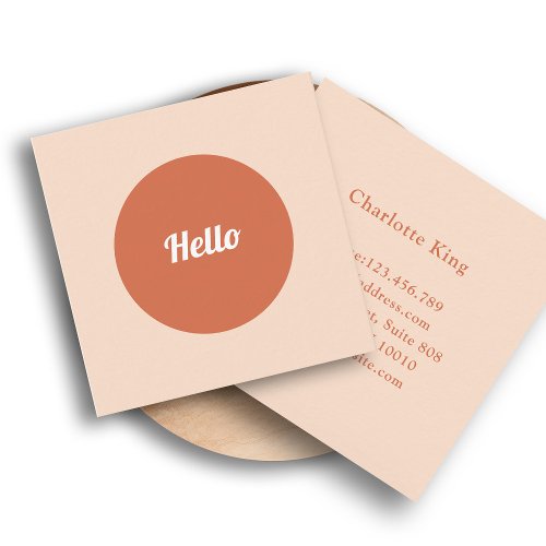 Modern Circle Hello Square Business Card