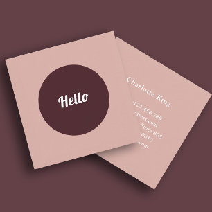Modern Circle Hello Square Business Card