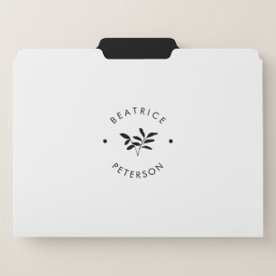 Modern Circle Name & Plant Leaf Logo File Folder