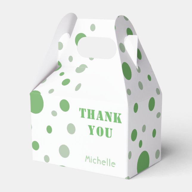 Modern Circle Pattern Thank you Party Favor Boxes (Front Side)