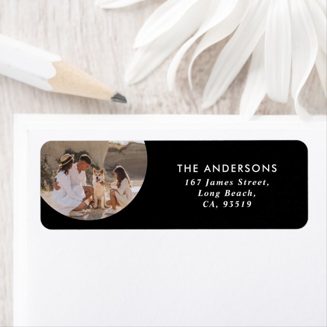 Modern circle photo simple typography Christmas Label (Insitu)