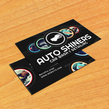 Modern Circle Round Detail Automotive  Business Card by TwoFatCats at Zazzle