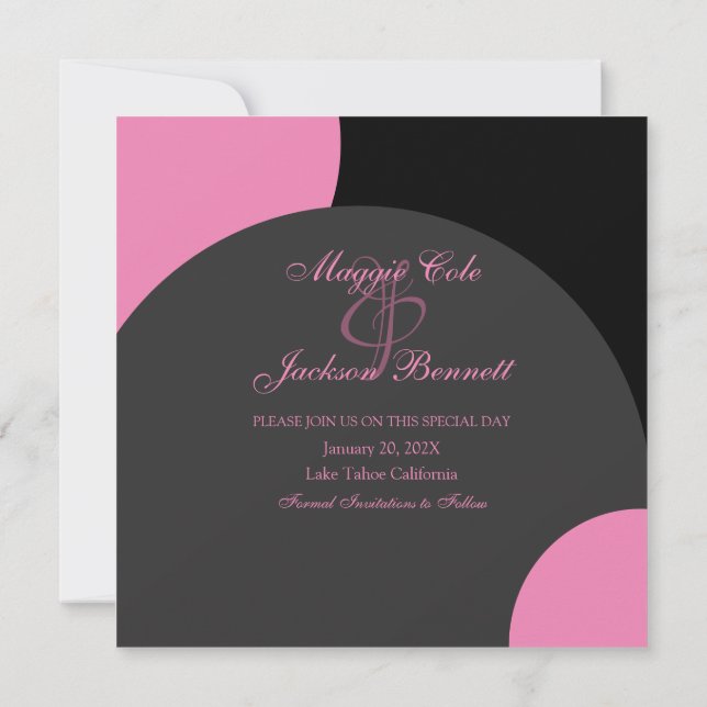 Modern Circle Save The Date (Back)