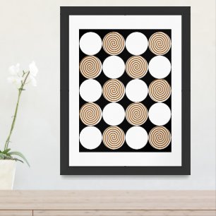 Modern Circles and Spirals Framed or Unframed Framed Art