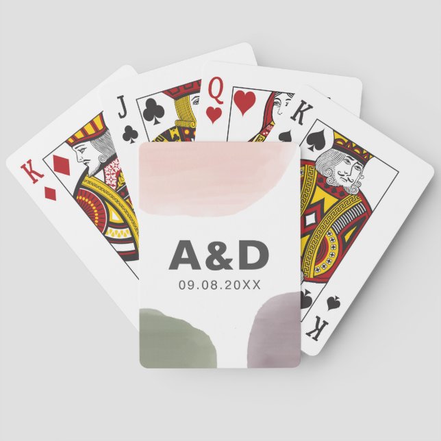 Modern Circles Wedding Playing Cards, Favors Poker Cards (Back)