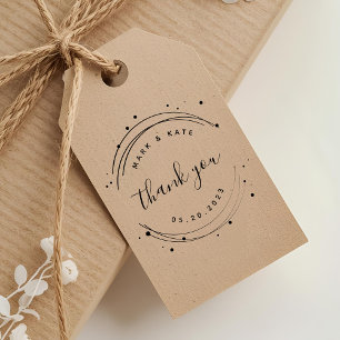 Modern Circles Wedding Thank You Rubber Stamp