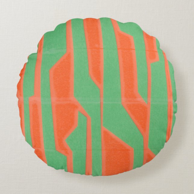 Modern Circuit I Round Pillow (Front)