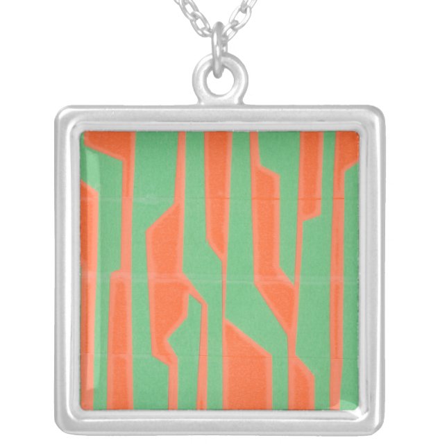 Modern Circuit I Silver Plated Necklace (Front)