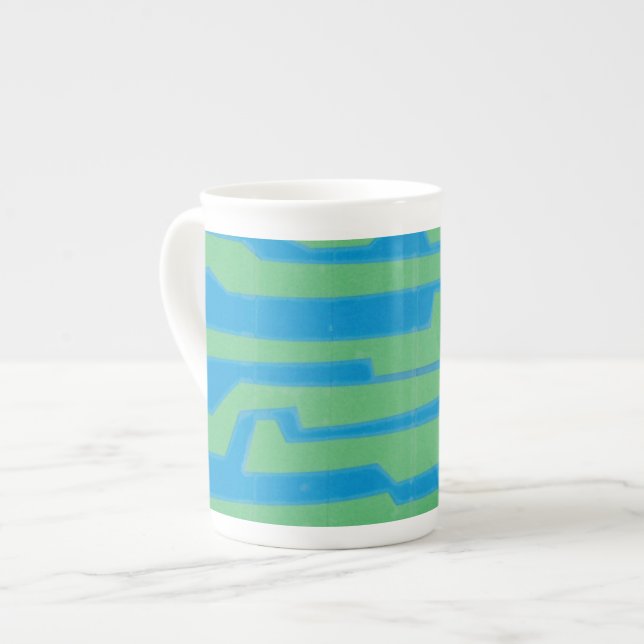 Modern Circuit V Bone China Mug (Front Left)