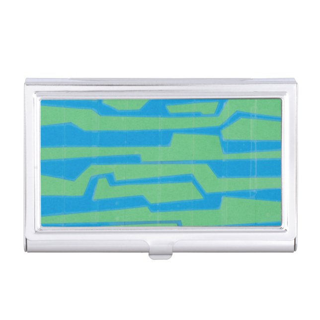 Modern Circuit V Business Card Holder (Front)