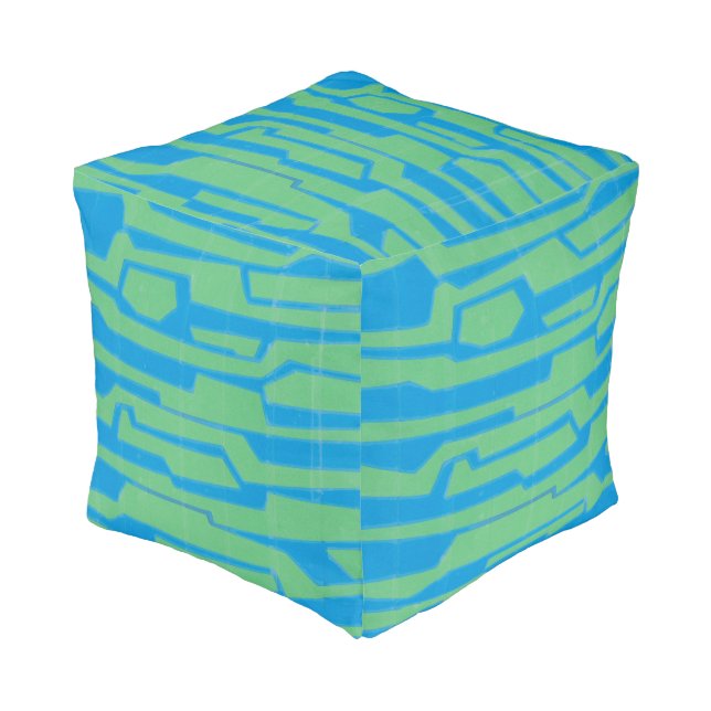 Modern Circuit V Pouf (Angled Front)