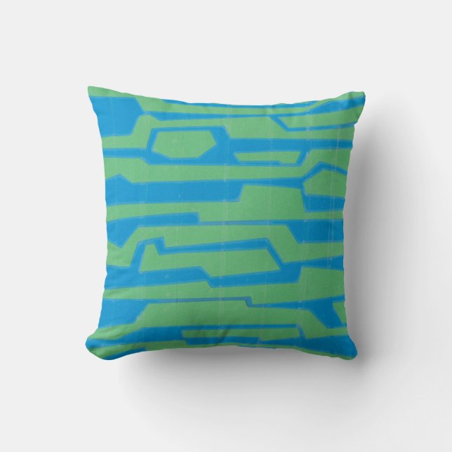 Modern Circuit V Throw Pillow (Front)