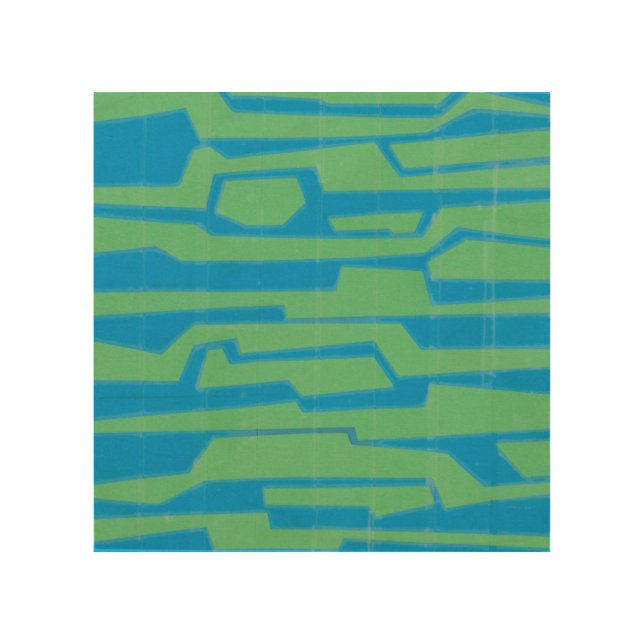 Modern Circuit V Wood Wall Art (Front)